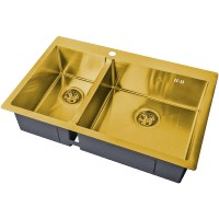 Кухонная мойка ZorG Steel Hammer 78 SH 78-2-51-R BRONZE Бронза нержавеющая сталь встраиваемый