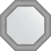 Зеркало Evoform Octagon 67х67 BY 3878 в багетной раме - Серебряная кольчуга 88 мм