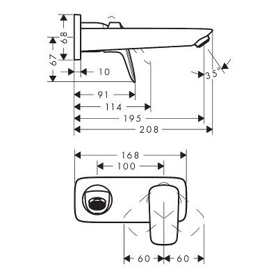 Смеситель для раковины Hansgrohe Logis 71220670 Черный матовый латунь встраиваемый