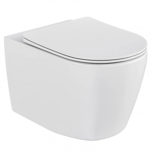 Унитаз Bas Round New Rimless УНИ0026 цвет Белый с сиденьем Микролифт