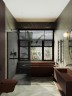 Душевая перегородка Maybah Glass MGD-735-6ш 890x1950 в широком профиле Черный стекло графитовое