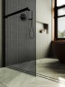 Душевая перегородка Maybah Glass MGD-735-6ш 890x1950 в широком профиле Черный стекло графитовое