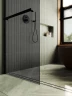 Душевая перегородка Maybah Glass MGD-735-6ш 890x1950 в широком профиле Черный стекло графитовое