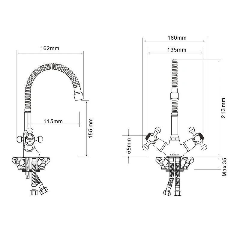 Смеситель для кухни WesnaArt Rassvet RAS02-180 цвет Хром