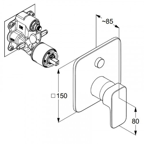 Смеситель для душа Kludi Renon 427593975 Черный матовый латунь встраиваемый
