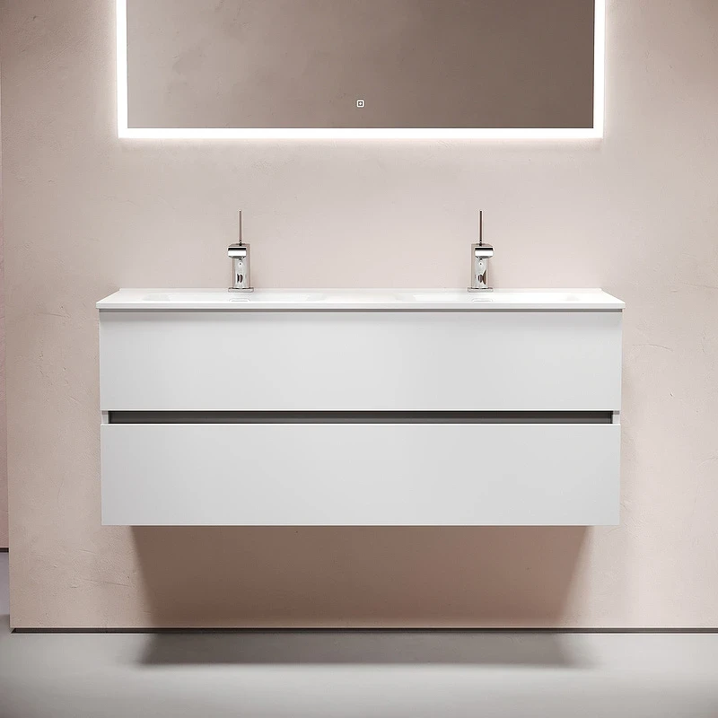 Тумба под раковину Sancos Urban 120 UR120-2W подвесная Белый глянец МДФ / ЛДСП