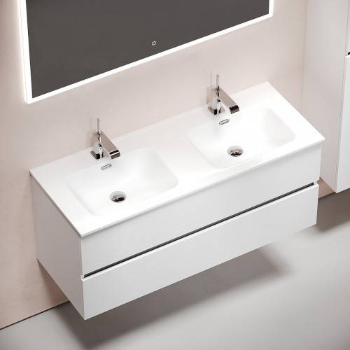 Тумба под раковину Sancos Urban 120 UR120-2W подвесная Белый глянец МДФ / ЛДСП