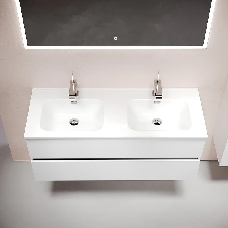 Тумба под раковину Sancos Urban 120 UR120-2W подвесная Белый глянец МДФ / ЛДСП