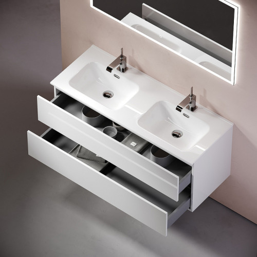 Тумба под раковину Sancos Urban 120 UR120-2W подвесная Белый глянец МДФ / ЛДСП