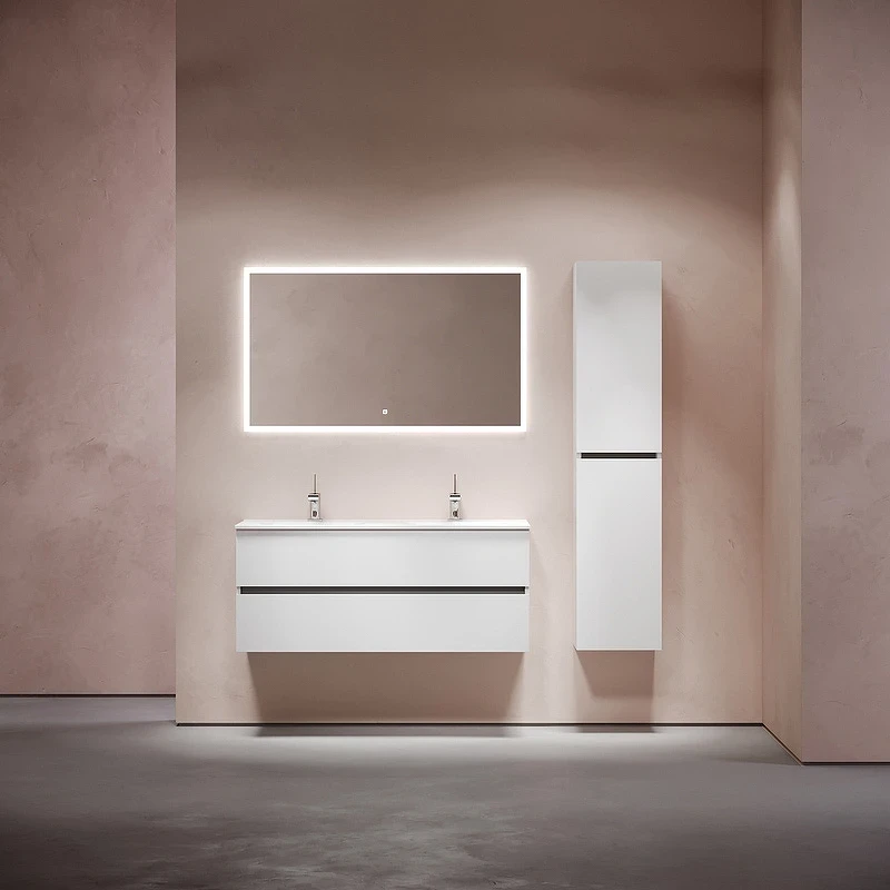 Тумба под раковину Sancos Urban 120 UR120-2W подвесная Белый глянец МДФ / ЛДСП