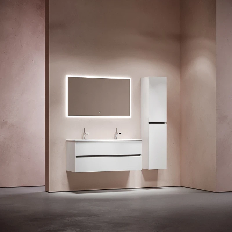 Тумба под раковину Sancos Urban 120 UR120-2W подвесная Белый глянец МДФ / ЛДСП