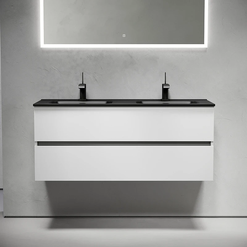 Тумба под раковину Sancos Urban 120 UR120-2W подвесная Белый глянец МДФ / ЛДСП