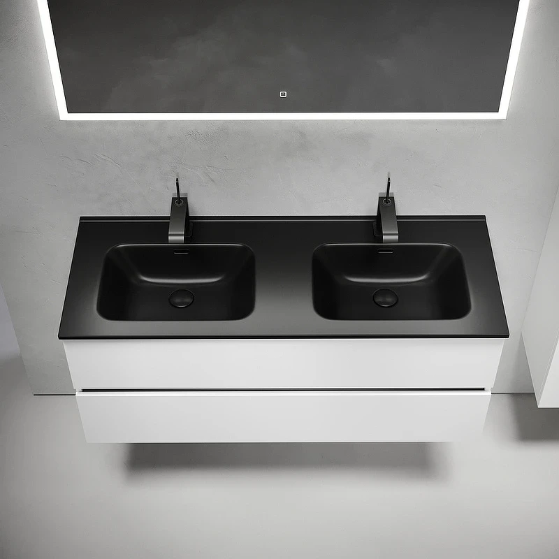 Тумба под раковину Sancos Urban 120 UR120-2W подвесная Белый глянец МДФ / ЛДСП