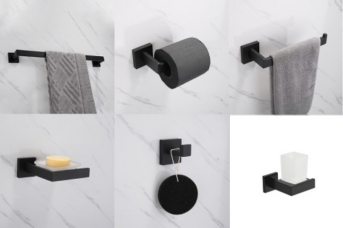 Набор аксессуаров для ванной Boch Mann CR-F25B BM9641 Черный матовый