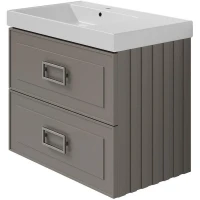 Тумба под раковину La Fenice Cubo Twin 80 FNC-01-CUB-C-80-2 подвесная Бежевая матовая