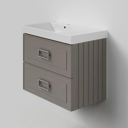 Тумба под раковину La Fenice Cubo Twin 80 FNC-01-CUB-C-80-2 подвесная Бежевая матовая
