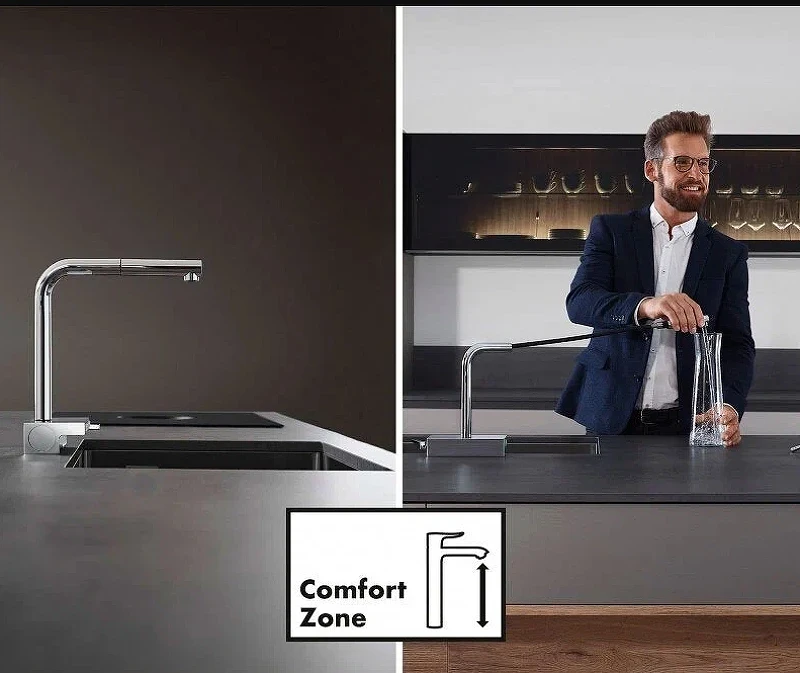Смеситель для кухни Hansgrohe Aquno Select M81 73830000 Хром латунь