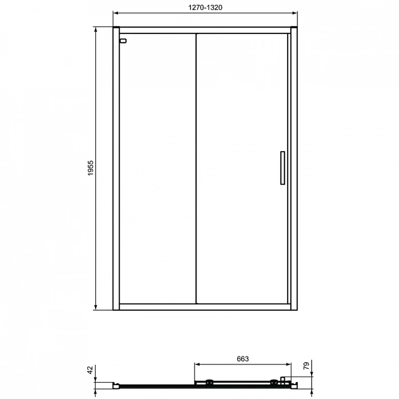 Душевая дверь Ideal Standard Connect 2 130 K968501 профиль Белый матовый стекло прозрачное