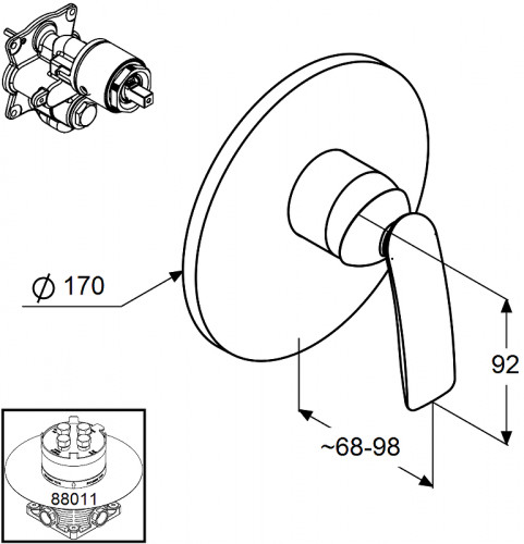 Смеситель для душа Kludi Balance 526558775 Черный Хром