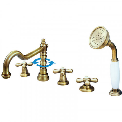 Смеситель на борт ванны Rav Slezak Morava retro MK164.5PSM Бронза латунь