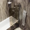 Шторка для ванны Maybah Glass MGV-586-4 980х1400 складная 4 секции Хром глянцевый стекло бронзовое матовое