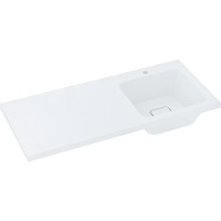 Раковина Iddis Optima Home 120 R 480120Ri28 с местом под стиральную машину Белая искусственный камень (литьевой мрамор) с местом под стиральную машину, полувстраиваемая