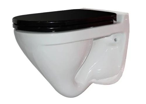 Унитаз подвесной Sanita Luxe Attica Luxe Color Black WC.WH/Attica/DM/BLK.G/S1 Белый с черным сиденьем Микролифт