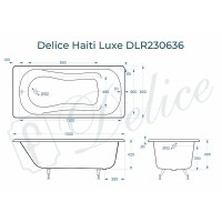 Чугунная ванна Delice Haiti Luxe 150x80 DLR230636 без отверстий под ручки и антискользящего покрытия
