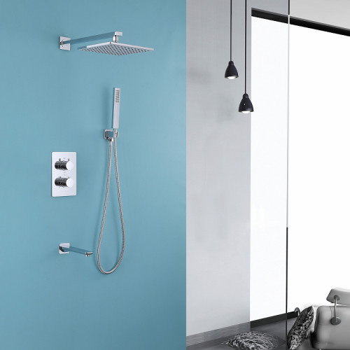 Душевая система Abber Insel AF8050 с термостатом Хром латунь встраиваемый