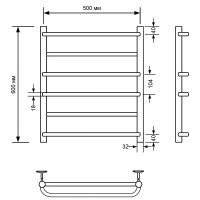 Водяной полотенцесушитель Comfysan Puro W-6 60x50 012885 Хром