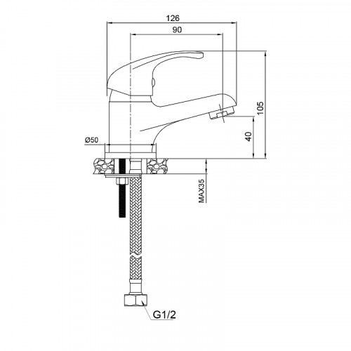 Смеситель для раковины WesnaArt Listok LIS01-210 Хром