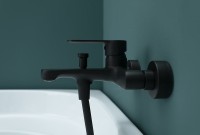 Смеситель для ванны Aquanet Passion AF300-20B 243295 Черный латунь на стену