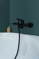 Смеситель для ванны Aquanet Passion AF300-20B 243295 Черный латунь на стену