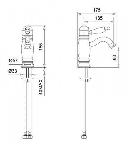 Смеситель для раковины Migliore Oxford 19136 с термостатом Хром латунь