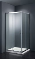 Душевой уголок Black&amp;White Stellar Wind S102 80х80 1028080 профиль Серебристый хром стекло прозрачное