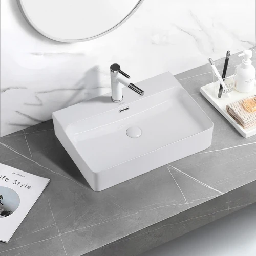 Раковина Abber Rechteck 61 AC2201 Белая фаянс накладная