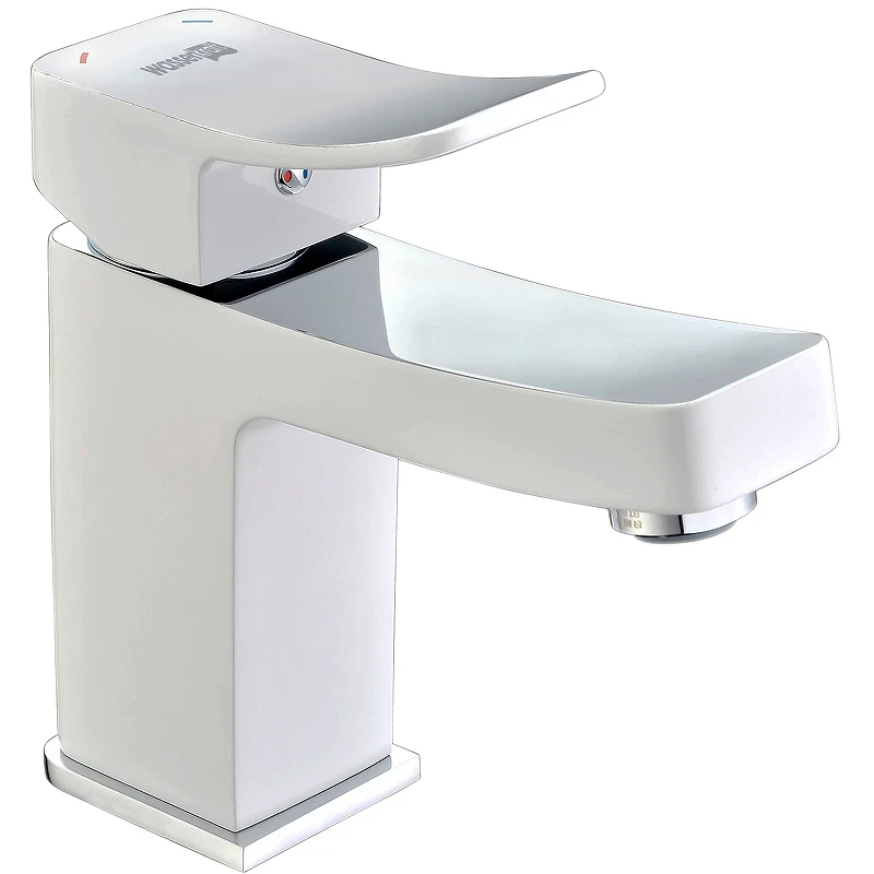Смеситель для раковины WasserKRAFT Aller 1063W Белый Хром латунь