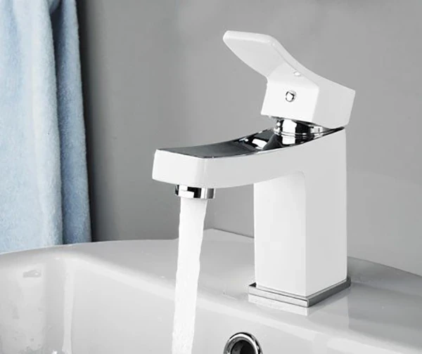 Смеситель для раковины WasserKRAFT Aller 1063W Белый Хром латунь