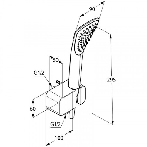 Душевой гарнитур Kludi Fizz 6767005-00 Хром латунь на стену