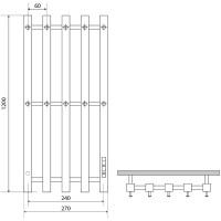 Электрический полотенцесушитель Melodia della vita Etude Electro Ferrum 120х27 П5 MTREEF12027gt Графит