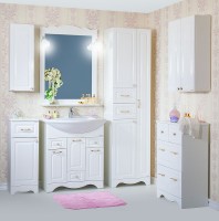 Подвесной шкаф Бриклаер Анна 32 L 4627125411526 Белый глянцевый МДФ / ЛДСП