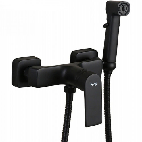 Гигиенический душ со смесителем Frap H71-6 F2071-6 Черный матовый латунь на стену