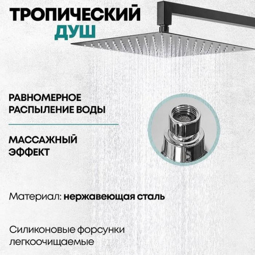 Душевая система Grocenberg GB5008BL Черная матовая