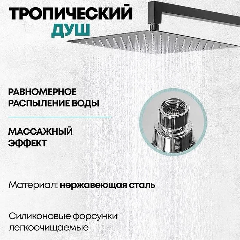 Душевая система Grocenberg GB5008BL Черная матовая