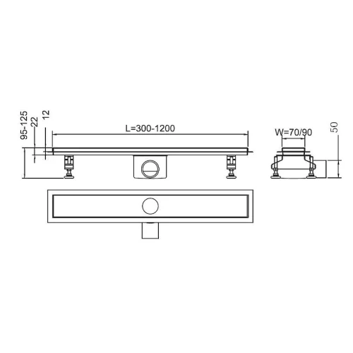 Душевой лоток RGW Shower Drain SDR-01-E1 21210180-01 с решеткой Хром
