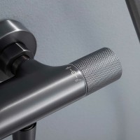 Душевая система Vincea Desire VSFS-1D0TGM с термостатом Вороненая сталь латунь на стену