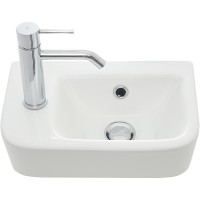 Раковина AQUAme 38 L AQM5006L Белая глянцевая фаянс накладная