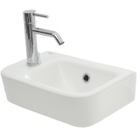 Раковина AQUAme 38 L AQM5006L Белая глянцевая фаянс накладная
