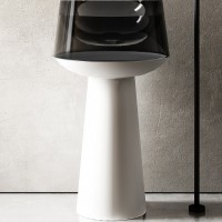 Раковина Abber Kristall 50 AT2706White-Onyx Белая Черная искусственный камень (литьевой мрамор), полиэфирная смола напольный