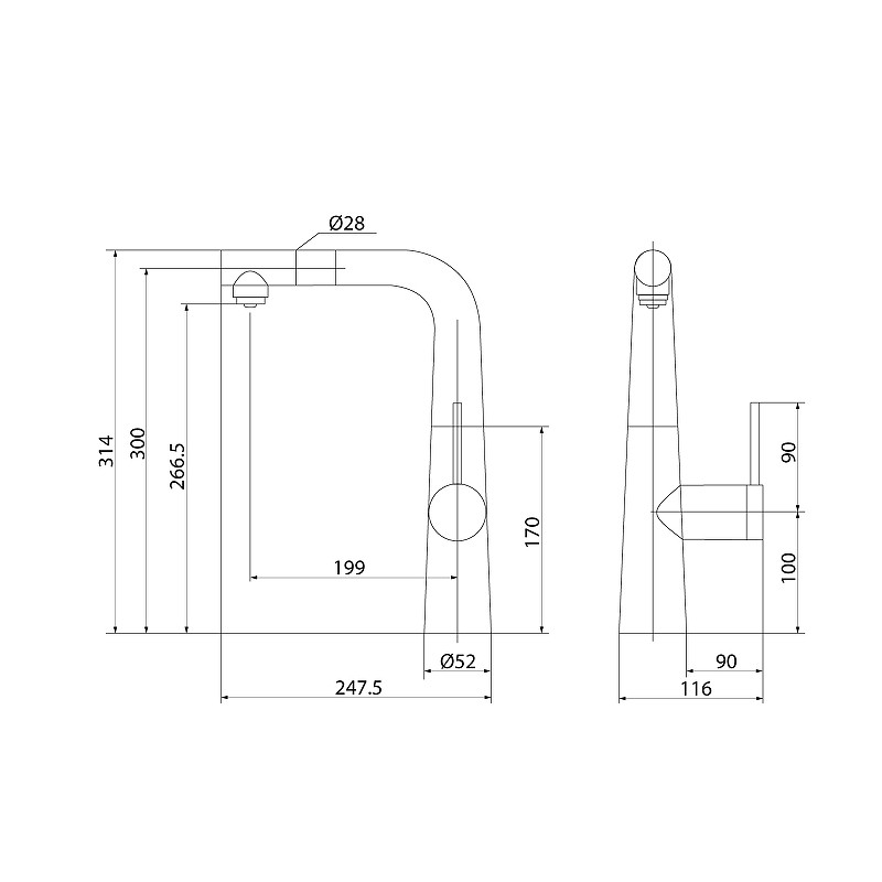Смеситель для кухни Iddis Pure PURBLPFi05 Черный матовый латунь